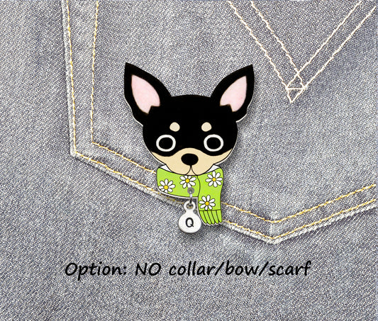 Black & Tan Chihuahua Pin | Custom Dog jewelry
