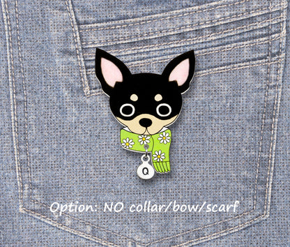 Black & Tan Chihuahua Pin | Custom Dog jewelry