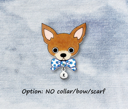 Brown Tan Chihuahua Pin | Cute Brown Dog Jewelry