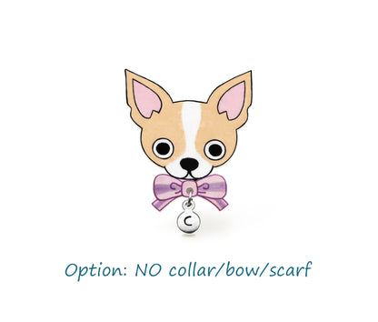 Fawn & White Chihuahua Pin | Handmade Dog Jewelry
