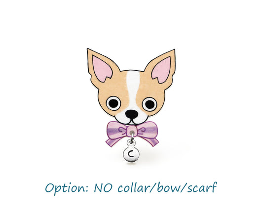Fawn & White Chihuahua Pin | Handmade Dog Jewelry