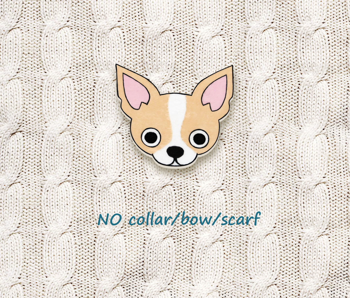 Fawn & White Chihuahua Pin | Handmade Dog Jewelry