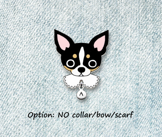 Tricolor Chihuahua Pin | Custom Dog Brooch