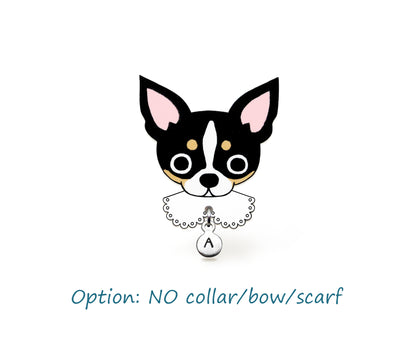 Tricolor Chihuahua Pin | Custom Dog Brooch
