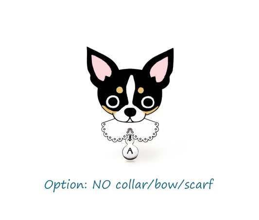 Tricolor Chihuahua Pin | Custom Dog Brooch