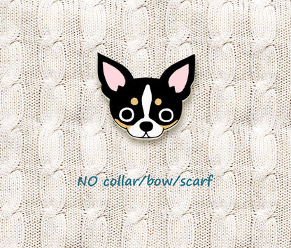 Tricolor Chihuahua Pin | Custom Dog Brooch