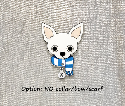 White Chihuahua Pin | Cute White Dog Lover Gift