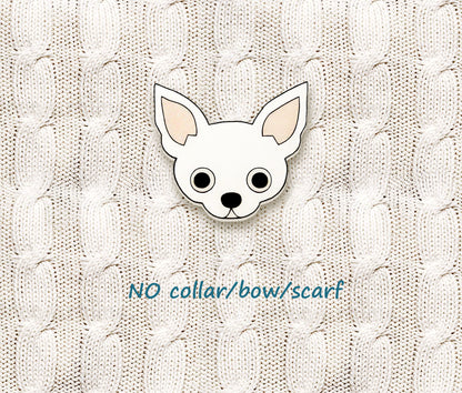 White Chihuahua Pin | Cute White Dog Lover Gift