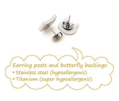 Tiny Brindle Boxer Stud Earrings | Hypoallergenic Dog Lover Jewelry