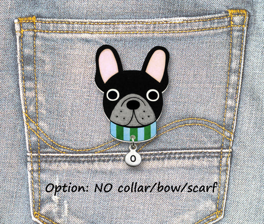 Black French Bulldog Pin | Handcrafted Dog Jewelry