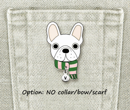 White French Bulldog Pin | Handcrafted Dog Lover Gift