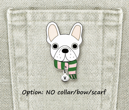 White French Bulldog Pin | Handcrafted Dog Lover Gift