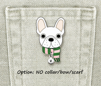 White French Bulldog Pin | Handcrafted Dog Lover Gift