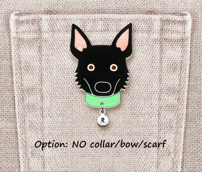 Black German Shepherd Dog Pin | Handmade Pet Lover Gift