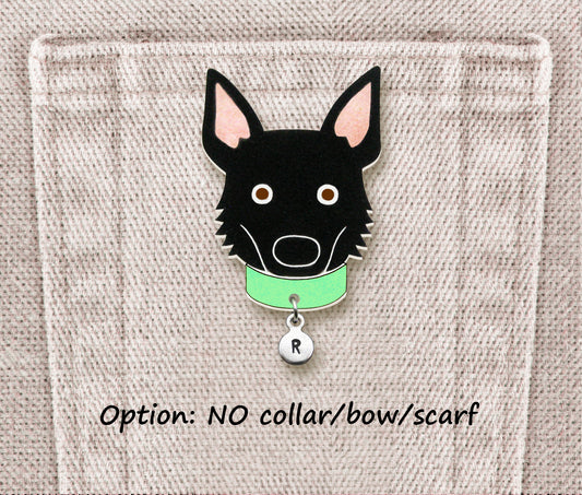 Black German Shepherd Dog Pin | Handmade Pet Lover Gift