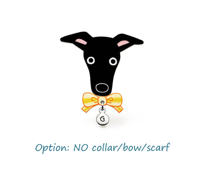 Black Italian Greyhound Whippet Pin | Handmade Black Dog Brooch