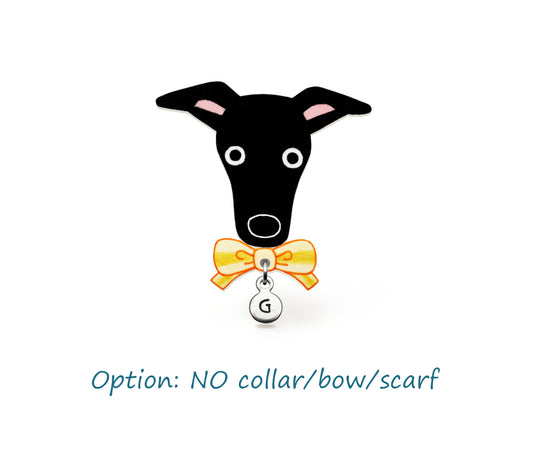 Black Italian Greyhound Whippet Pin | Handmade Black Dog Brooch