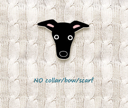 Black Italian Greyhound Whippet Pin | Handmade Black Dog Brooch