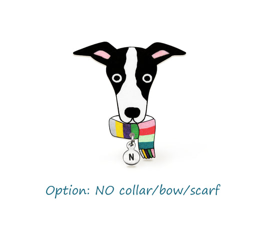Black & White Italian Greyhound Whippet Pin | Quirky Dog Lover Gift