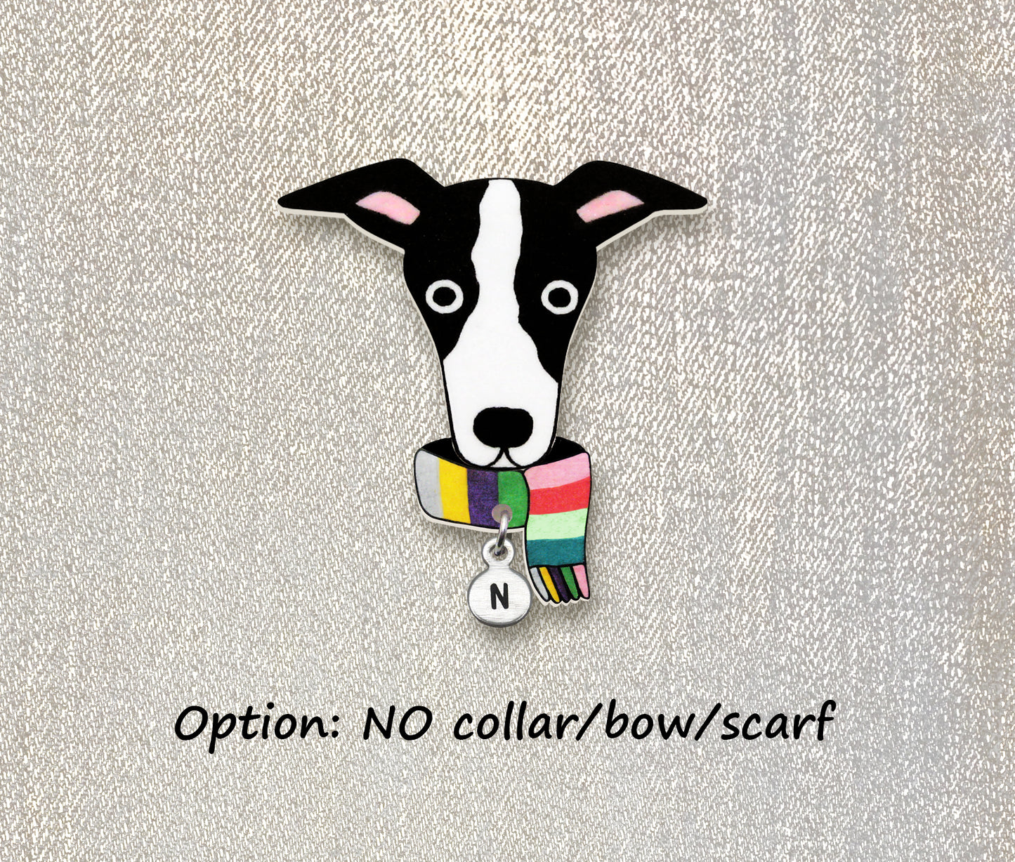 Black & White Italian Greyhound Whippet Pin | Quirky Dog Lover Gift
