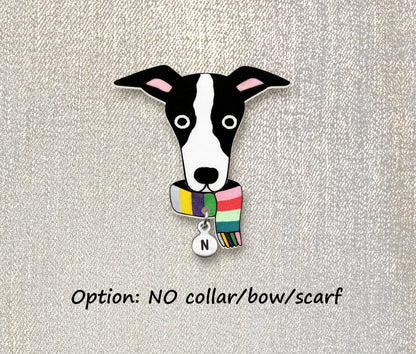 Black & White Italian Greyhound Whippet Pin | Quirky Dog Lover Gift