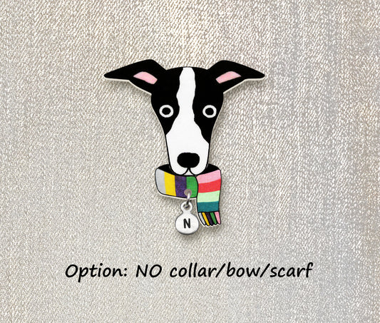 Black & White Italian Greyhound Whippet Pin | Quirky Dog Lover Gift