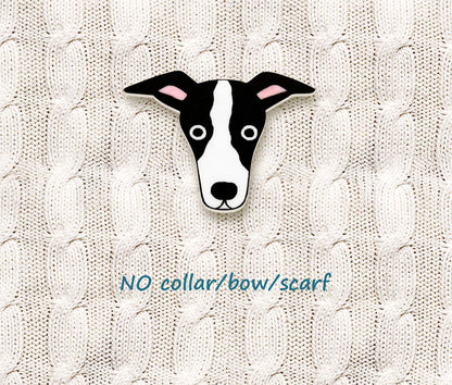 Black & White Italian Greyhound Whippet Pin | Quirky Dog Lover Gift