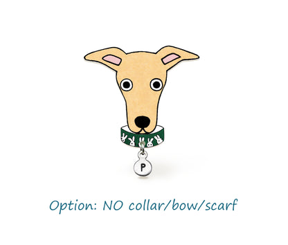 Fawn Italian Greyhound Whippet Pin | Handmade Dog Brooch