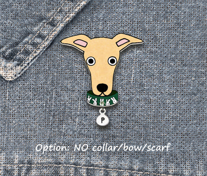 Fawn Italian Greyhound Whippet Pin | Handmade Dog Brooch