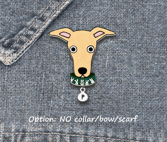 Fawn Italian Greyhound Whippet Pin | Handmade Dog Brooch