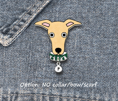 Fawn Italian Greyhound Whippet Pin | Handmade Dog Brooch