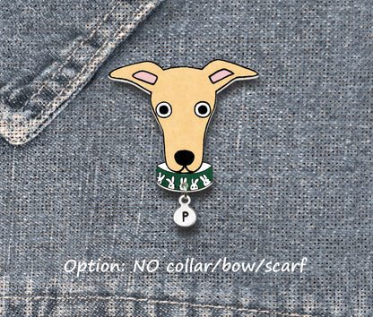 Fawn Italian Greyhound Whippet Pin | Handmade Dog Brooch