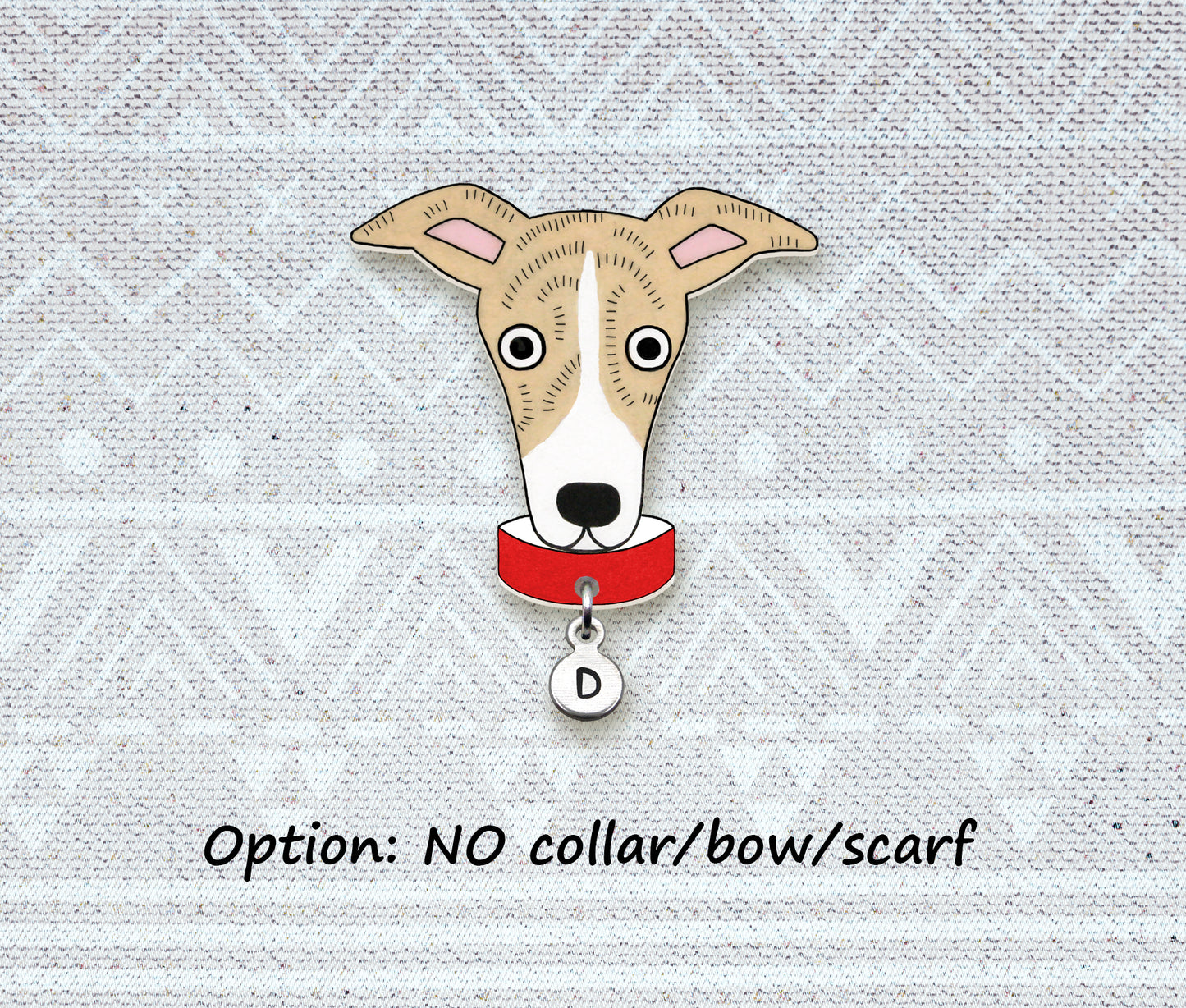 Fawn & White Italian Greyhound Pin | Brindle Whippet Jewelry