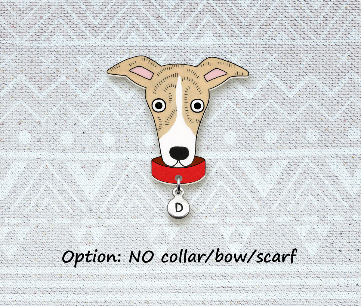 Fawn & White Italian Greyhound Pin | Brindle Whippet Jewelry