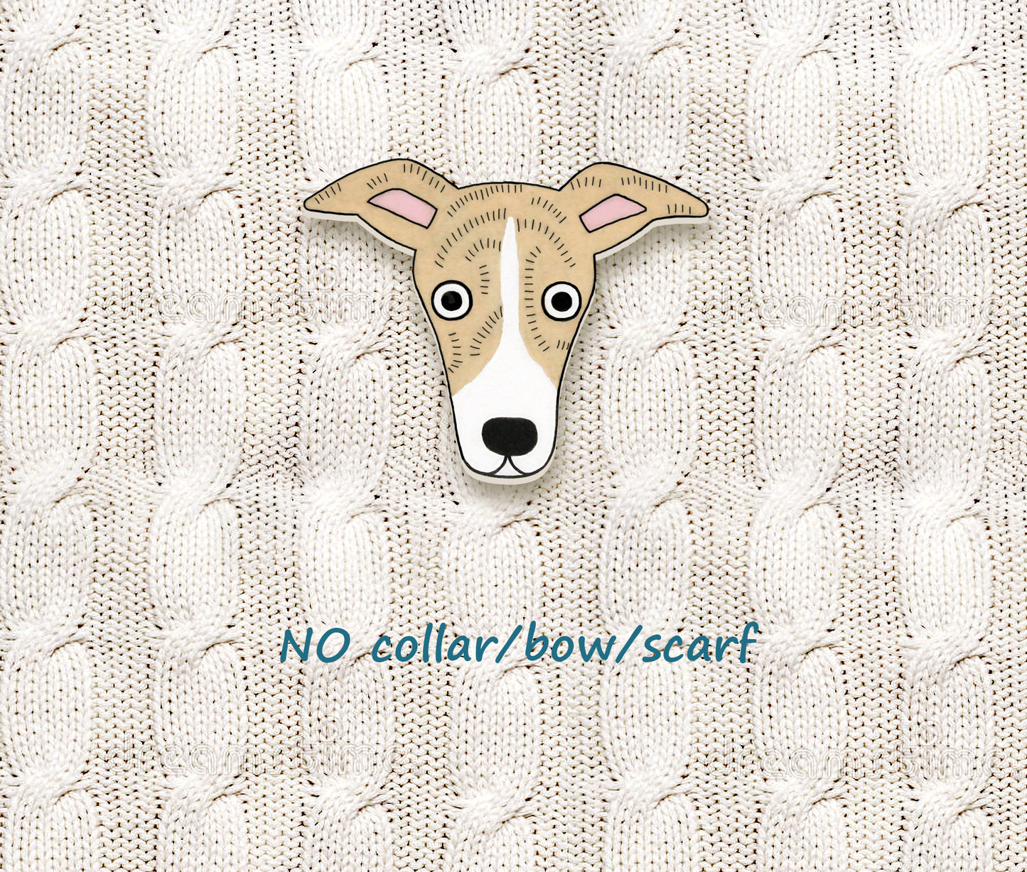 Fawn & White Italian Greyhound Pin | Brindle Whippet Jewelry