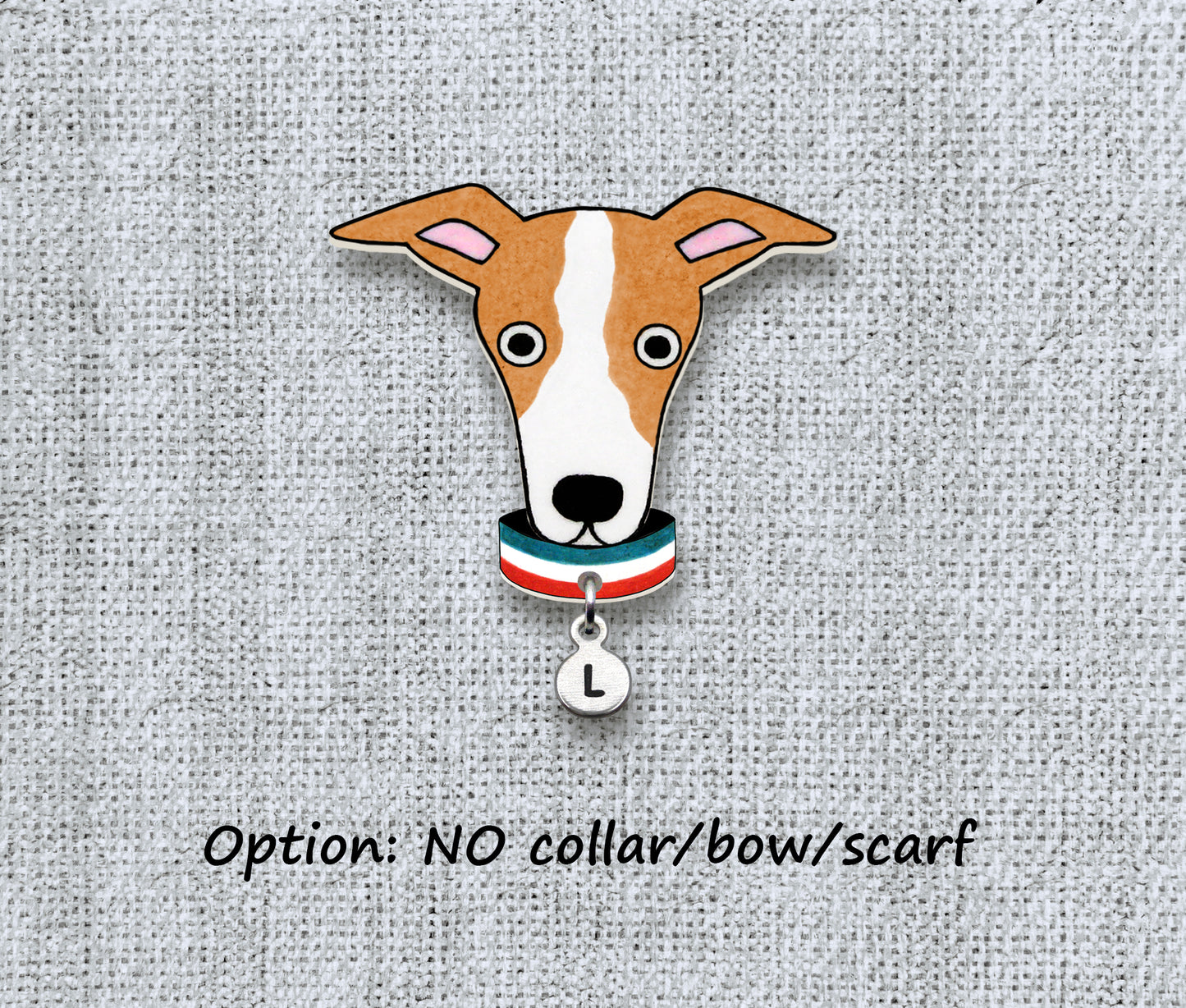 Italian Greyhound Whippet Pin | Brown Red & White Dog Pin