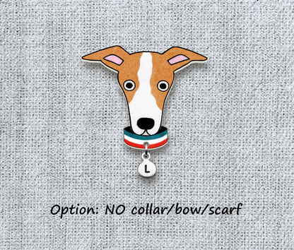 Italian Greyhound Whippet Pin | Brown Red & White Dog Pin