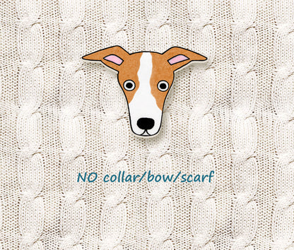 Italian Greyhound Whippet Pin | Brown Red & White Dog Pin