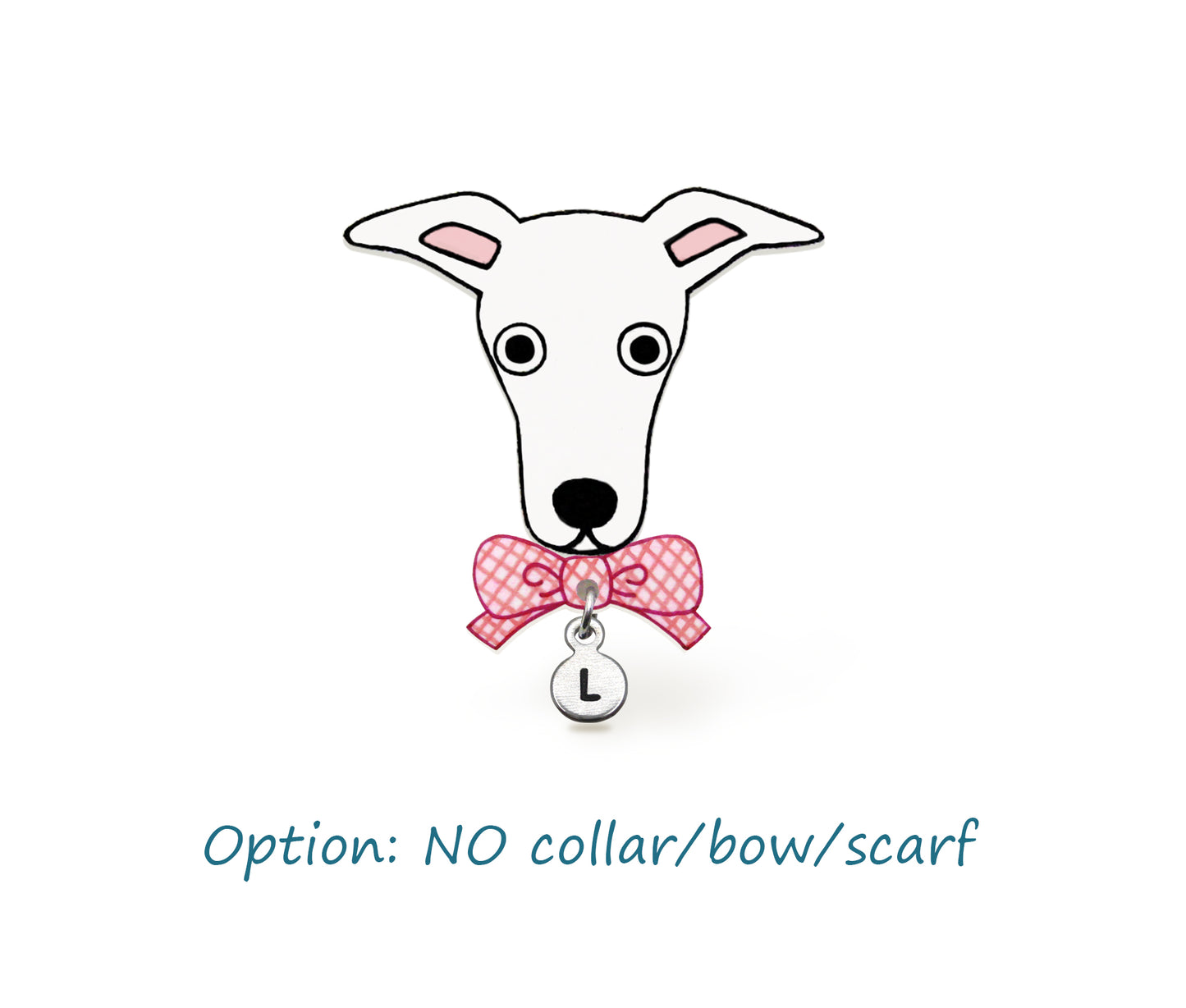 White Italian Greyhound Whippet Pin | Handmade Dog Jewelry