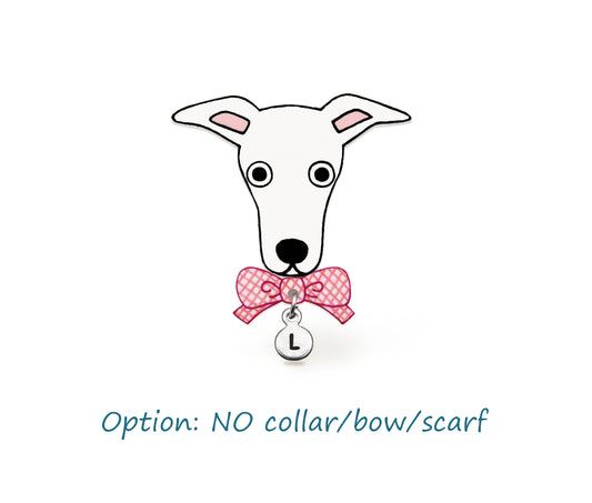 White Italian Greyhound Whippet Pin | Handmade Dog Jewelry