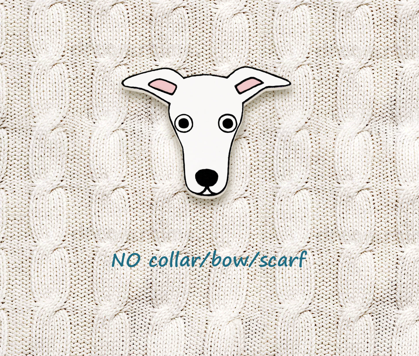 White Italian Greyhound Whippet Pin | Handmade Dog Jewelry