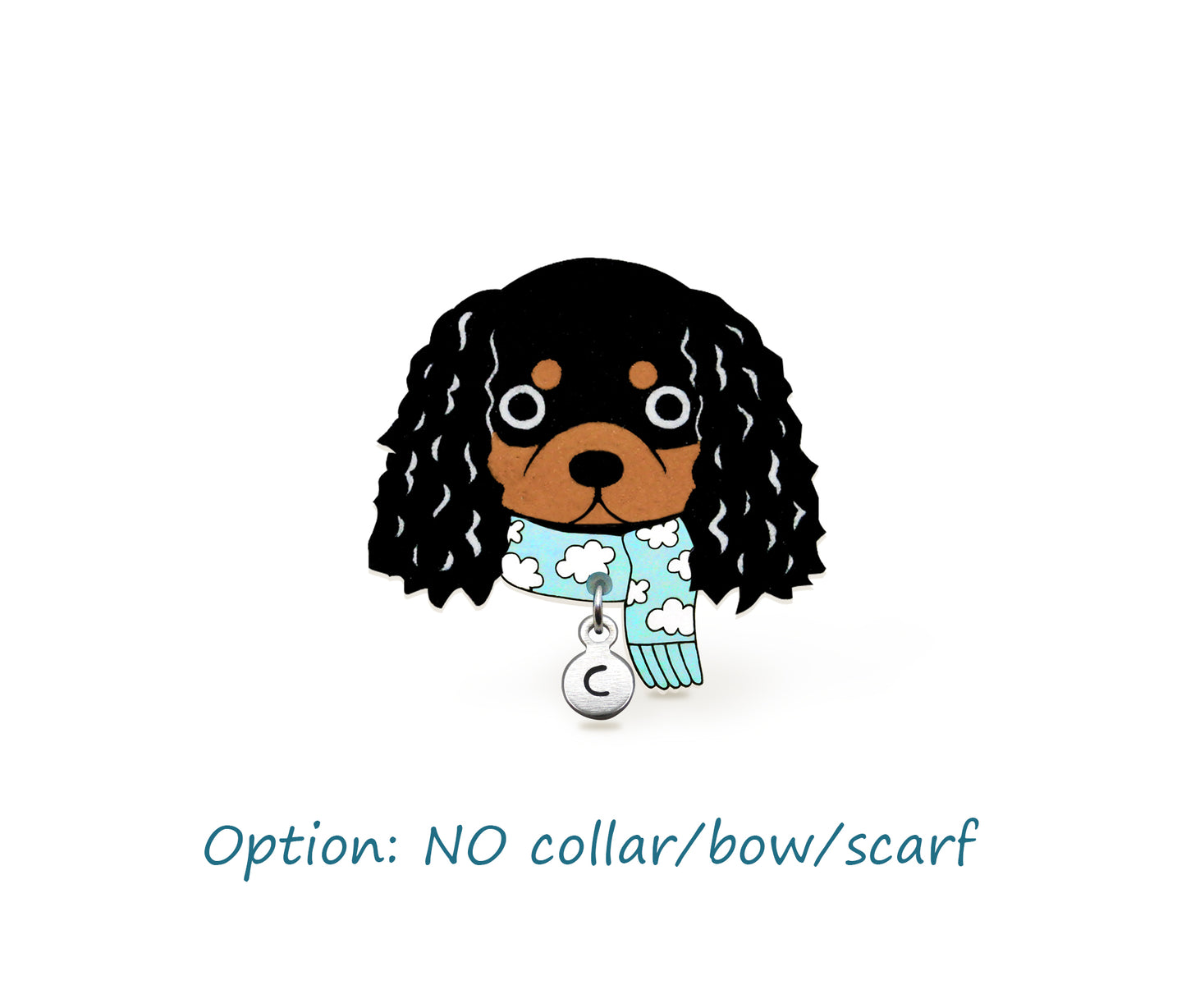 Black Brown Tan Cavalier King Charles Spaniel Pin
