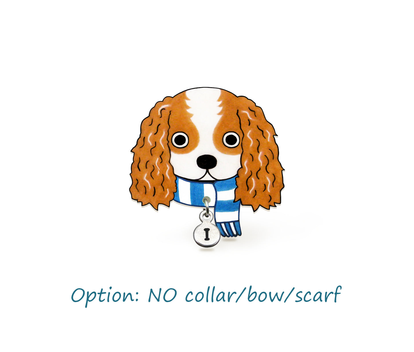 Brown White Blenheim Cavalier King Charles Spaniel Pin