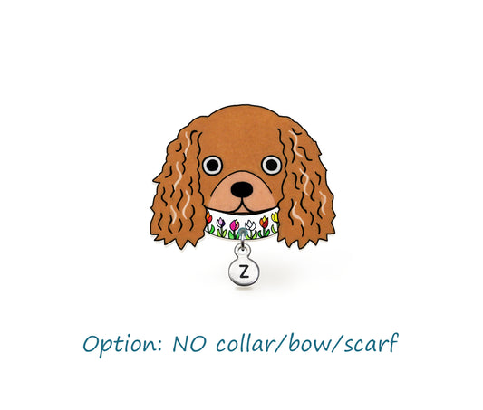 Ruby Cavalier King Charles Spaniel Pin | Handcrafted Dog Brooch
