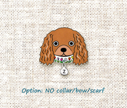 Ruby Cavalier King Charles Spaniel Pin | Handcrafted Dog Brooch