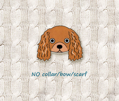 Ruby Cavalier King Charles Spaniel Pin | Handcrafted Dog Brooch