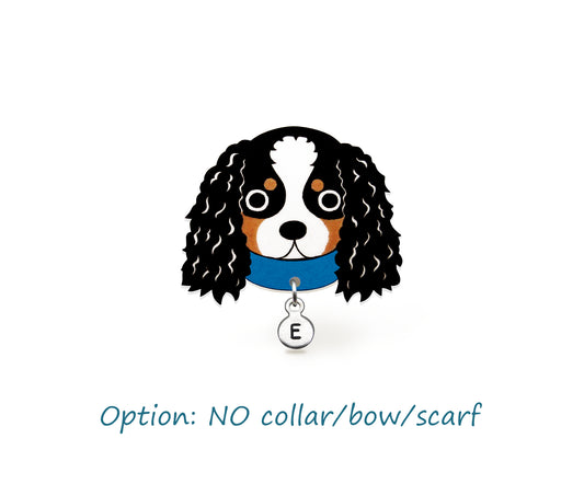 Tricolor Cavalier King Charles Spaniel Pin | Handmade Dog Jewelry