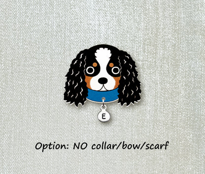 Tricolor Cavalier King Charles Spaniel Pin | Handmade Dog Jewelry