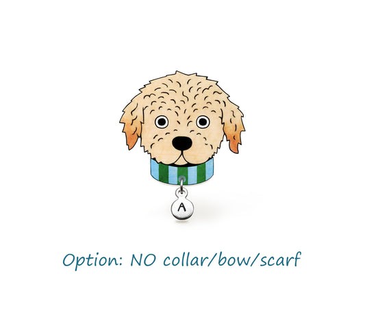 Labradoodle Goldendoodle Pin | Apricot Cream Dog Jewelry