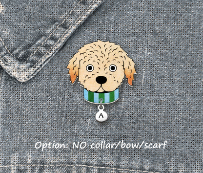 Labradoodle Goldendoodle Pin | Apricot Cream Dog Jewelry